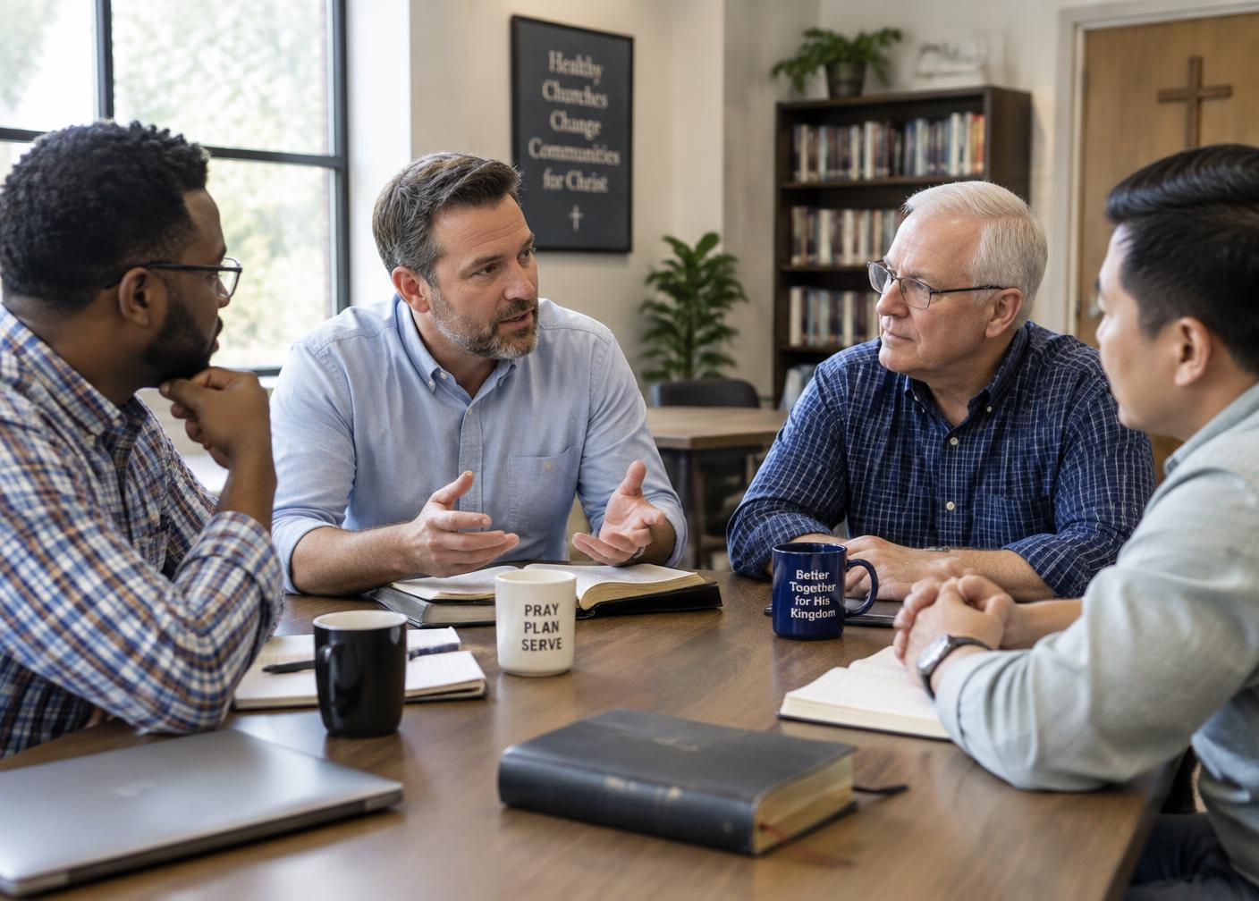 Pastors from several network churches in conversation